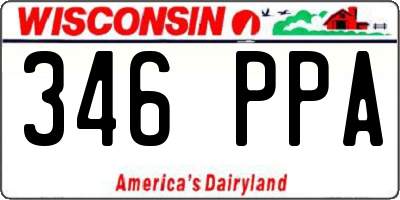WI license plate 346PPA