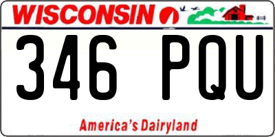 WI license plate 346PQU