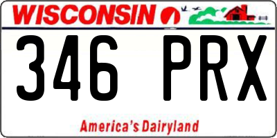 WI license plate 346PRX