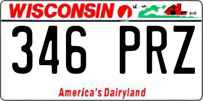 WI license plate 346PRZ