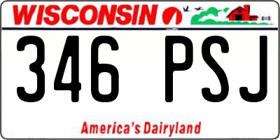 WI license plate 346PSJ
