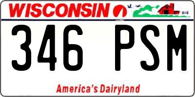 WI license plate 346PSM