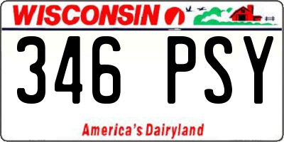 WI license plate 346PSY