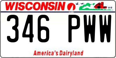 WI license plate 346PWW