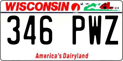 WI license plate 346PWZ