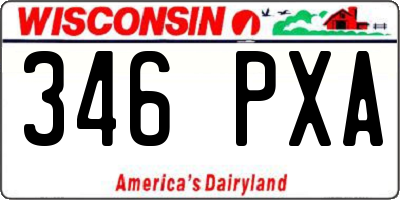 WI license plate 346PXA