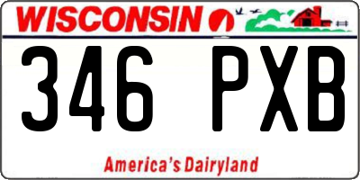 WI license plate 346PXB