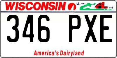 WI license plate 346PXE