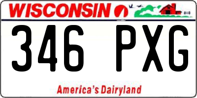 WI license plate 346PXG