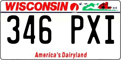 WI license plate 346PXI