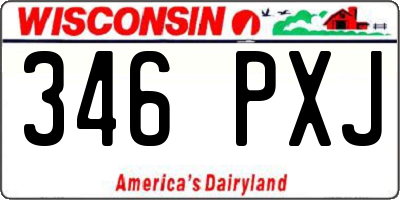 WI license plate 346PXJ