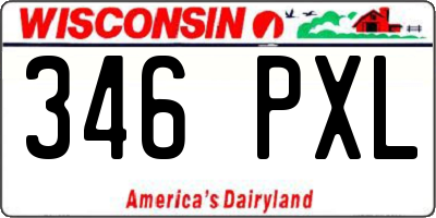 WI license plate 346PXL
