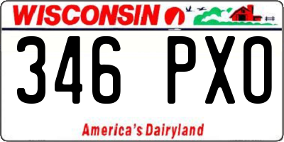 WI license plate 346PXO