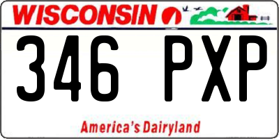 WI license plate 346PXP