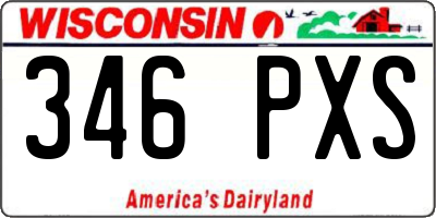 WI license plate 346PXS