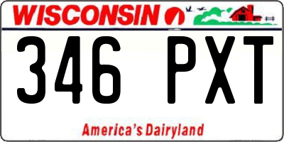 WI license plate 346PXT