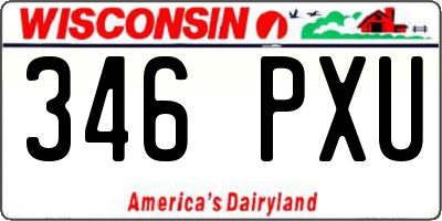 WI license plate 346PXU