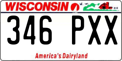 WI license plate 346PXX
