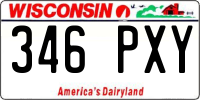 WI license plate 346PXY