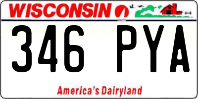 WI license plate 346PYA