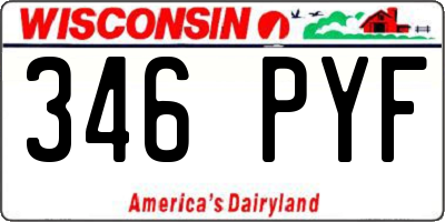 WI license plate 346PYF
