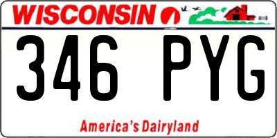 WI license plate 346PYG