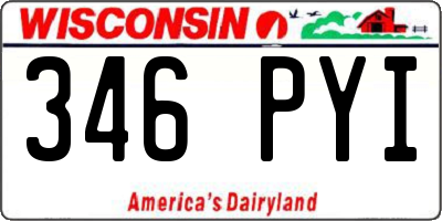 WI license plate 346PYI