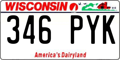WI license plate 346PYK