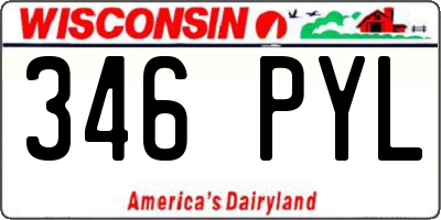 WI license plate 346PYL