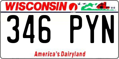WI license plate 346PYN