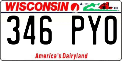 WI license plate 346PYO
