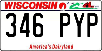 WI license plate 346PYP