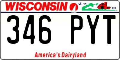 WI license plate 346PYT