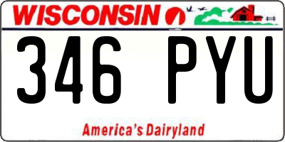 WI license plate 346PYU