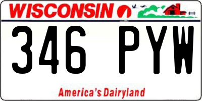 WI license plate 346PYW