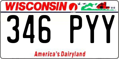 WI license plate 346PYY
