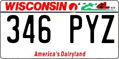 WI license plate 346PYZ