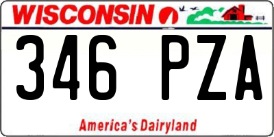 WI license plate 346PZA