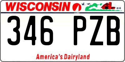 WI license plate 346PZB