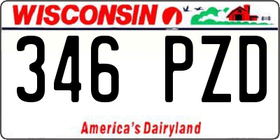 WI license plate 346PZD