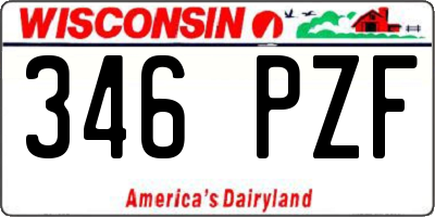 WI license plate 346PZF