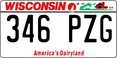 WI license plate 346PZG