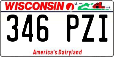 WI license plate 346PZI