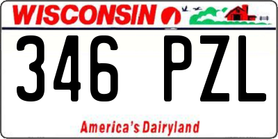 WI license plate 346PZL