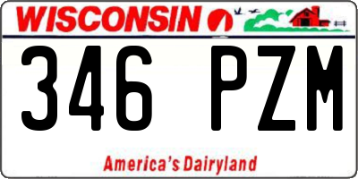 WI license plate 346PZM