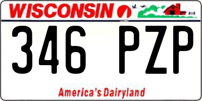 WI license plate 346PZP