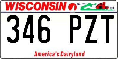 WI license plate 346PZT