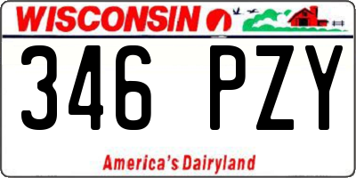 WI license plate 346PZY