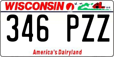 WI license plate 346PZZ