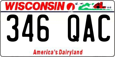 WI license plate 346QAC